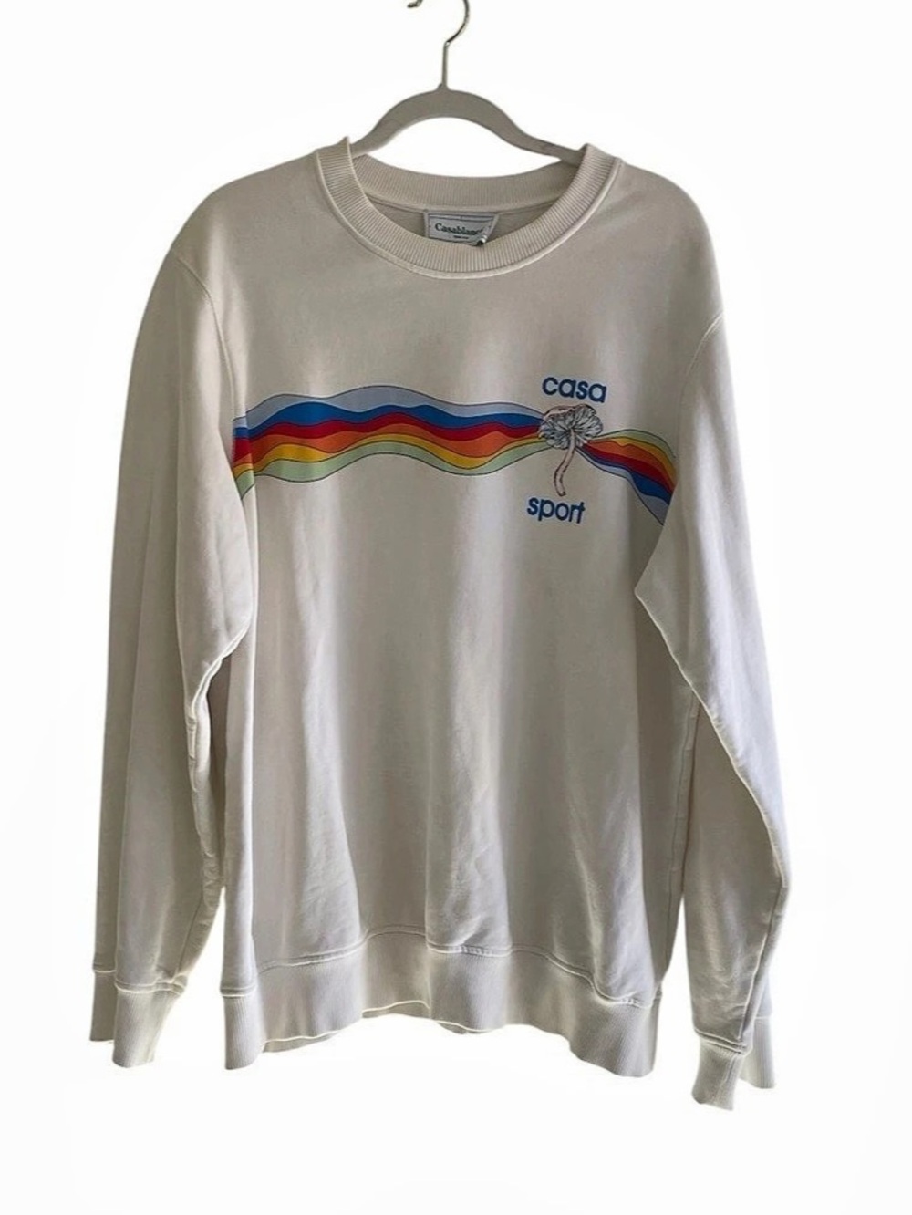 Casablanca Casa Sport Rainbow Mushroom Sweatshirt Cream Multicolor